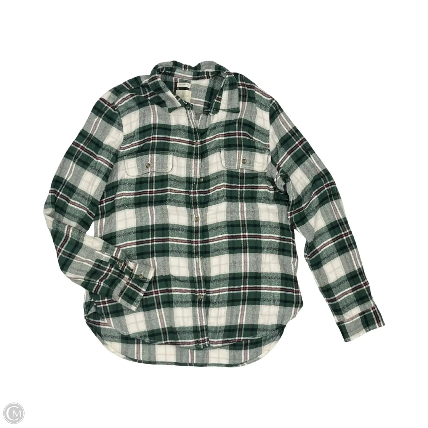 Top Long Sleeve By American Eagle In Green, Size: Xl