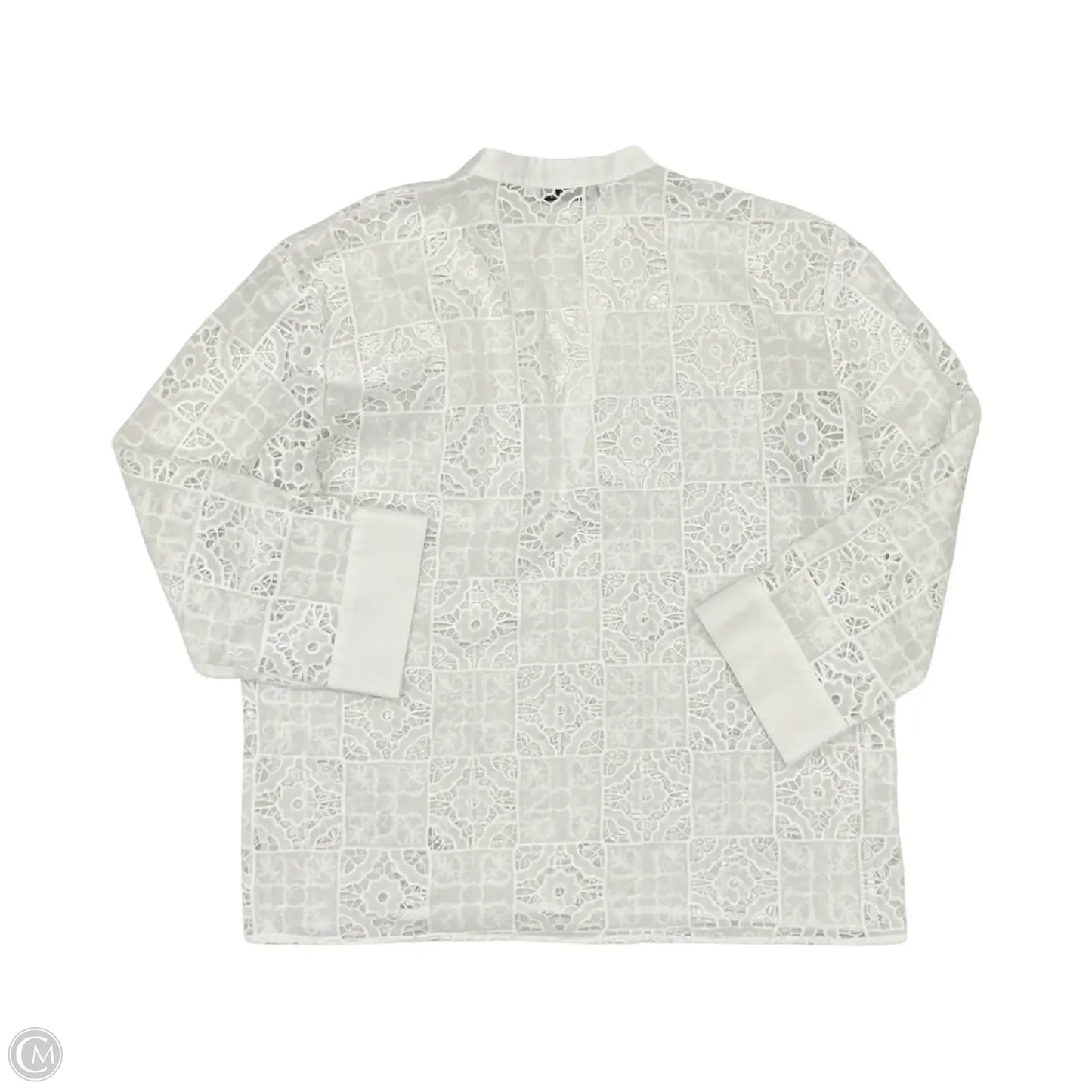 Blouse Long Sleeve By Zara In White, Size: M