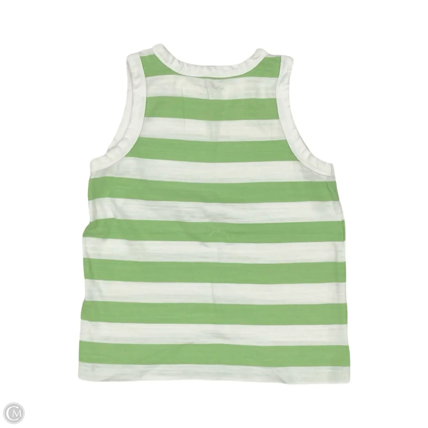 Tank Top By Loft In Green & White, Size: M