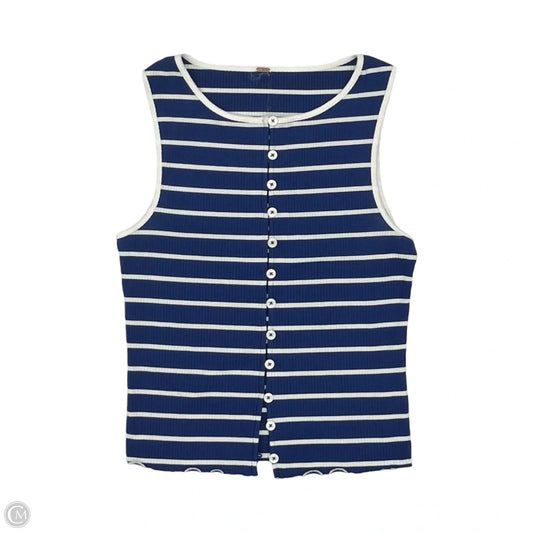 Tank Top By Free People In Blue & White, Size: S