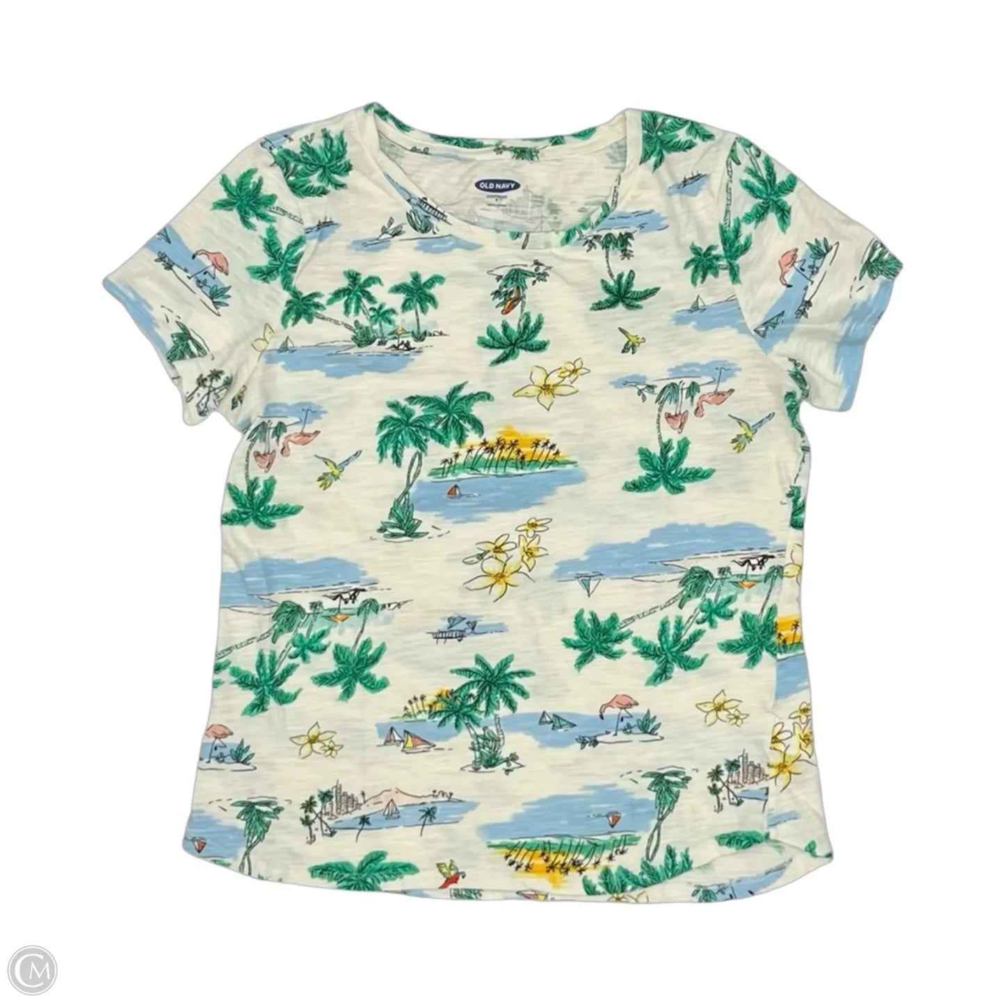 Top Short Sleeve By Old Navy In Tropical Print, Size: S