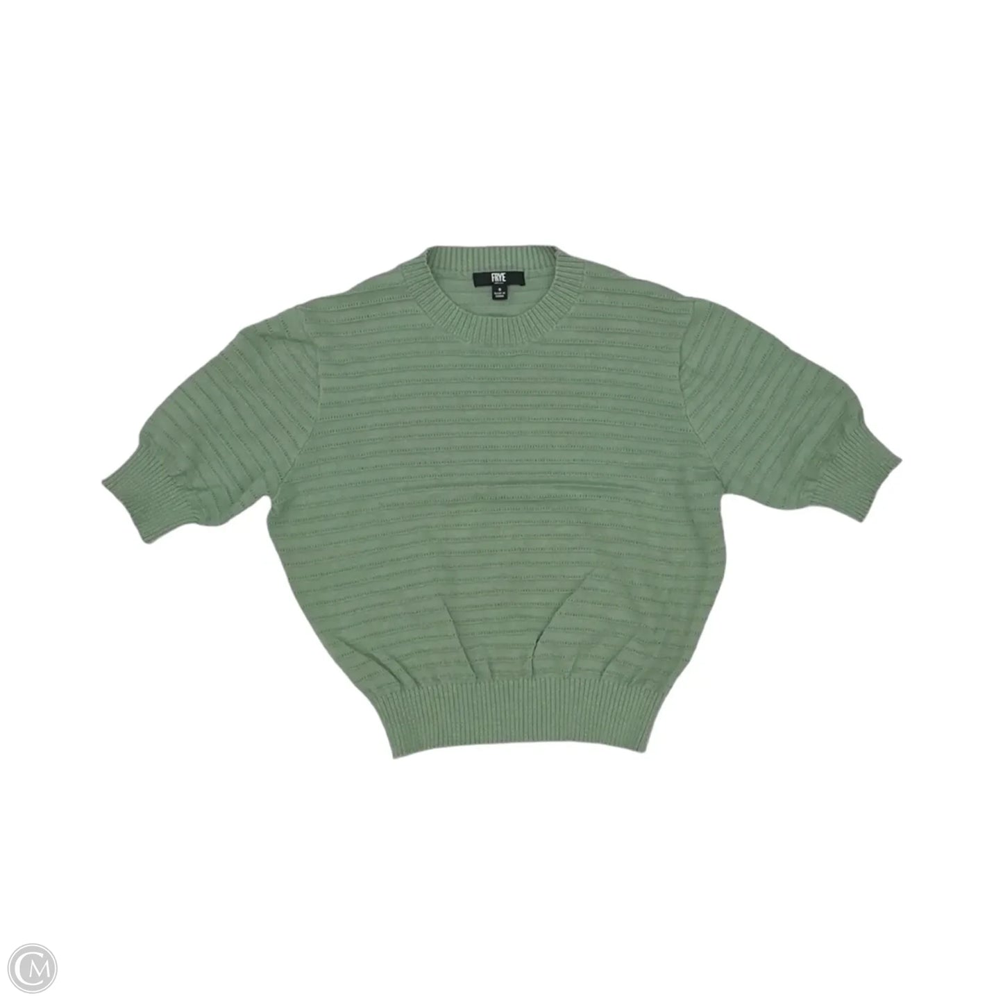 Top Short Sleeve Designer By Frye In Green, Size: S