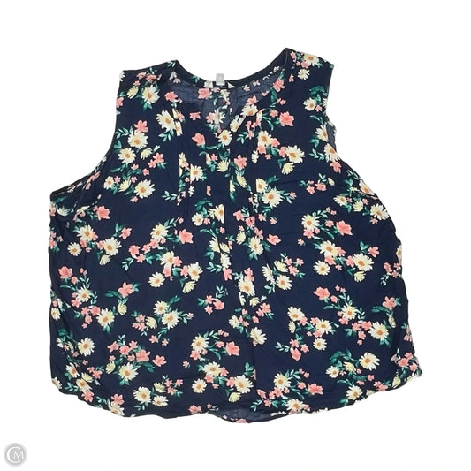 Top Sleeveless By Croft And Barrow In Blue, Size: 4x