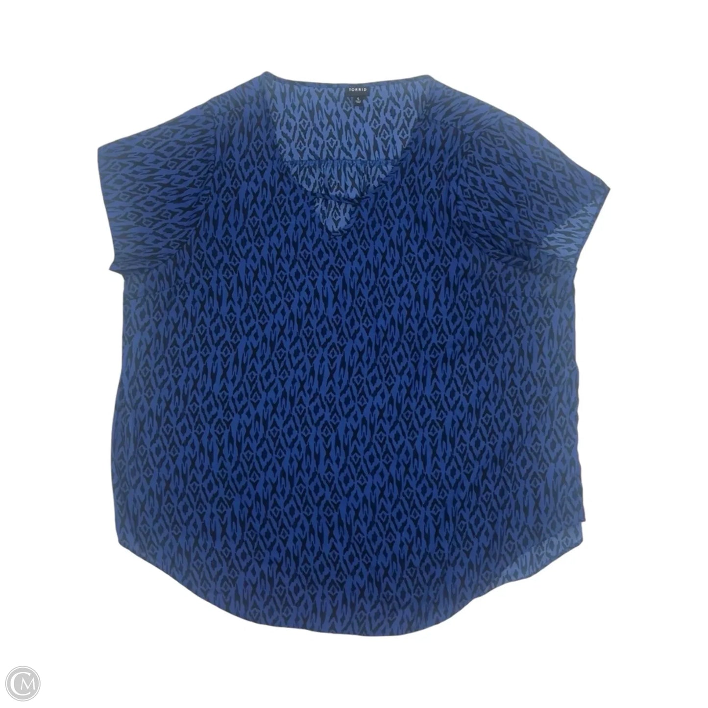 Blouse Short Sleeve By Torrid In Black & Blue, Size: 4x