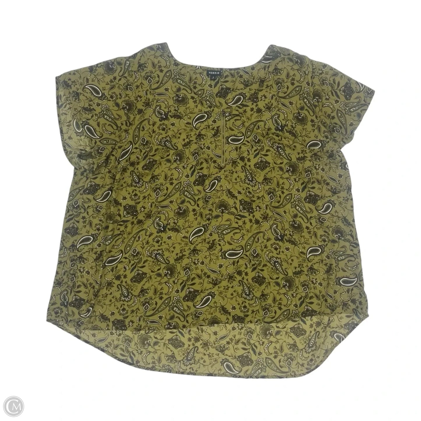 Blouse Short Sleeve By Torrid In Green, Size: 4x