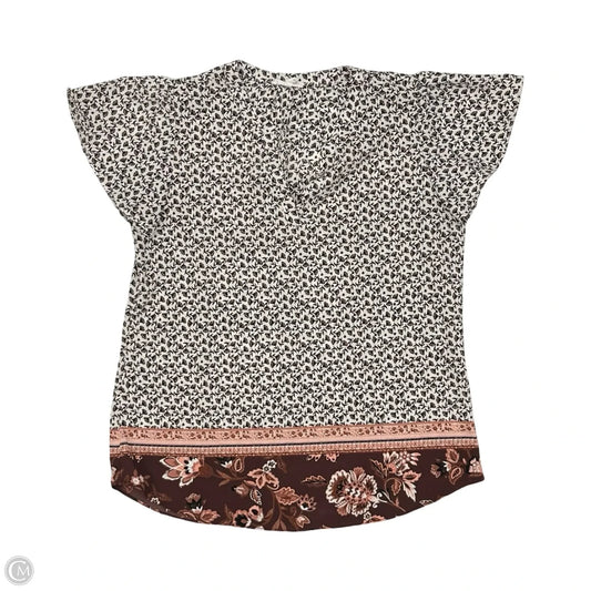 Blouse Short Sleeve By Maurices In Black & Pink, Size: S