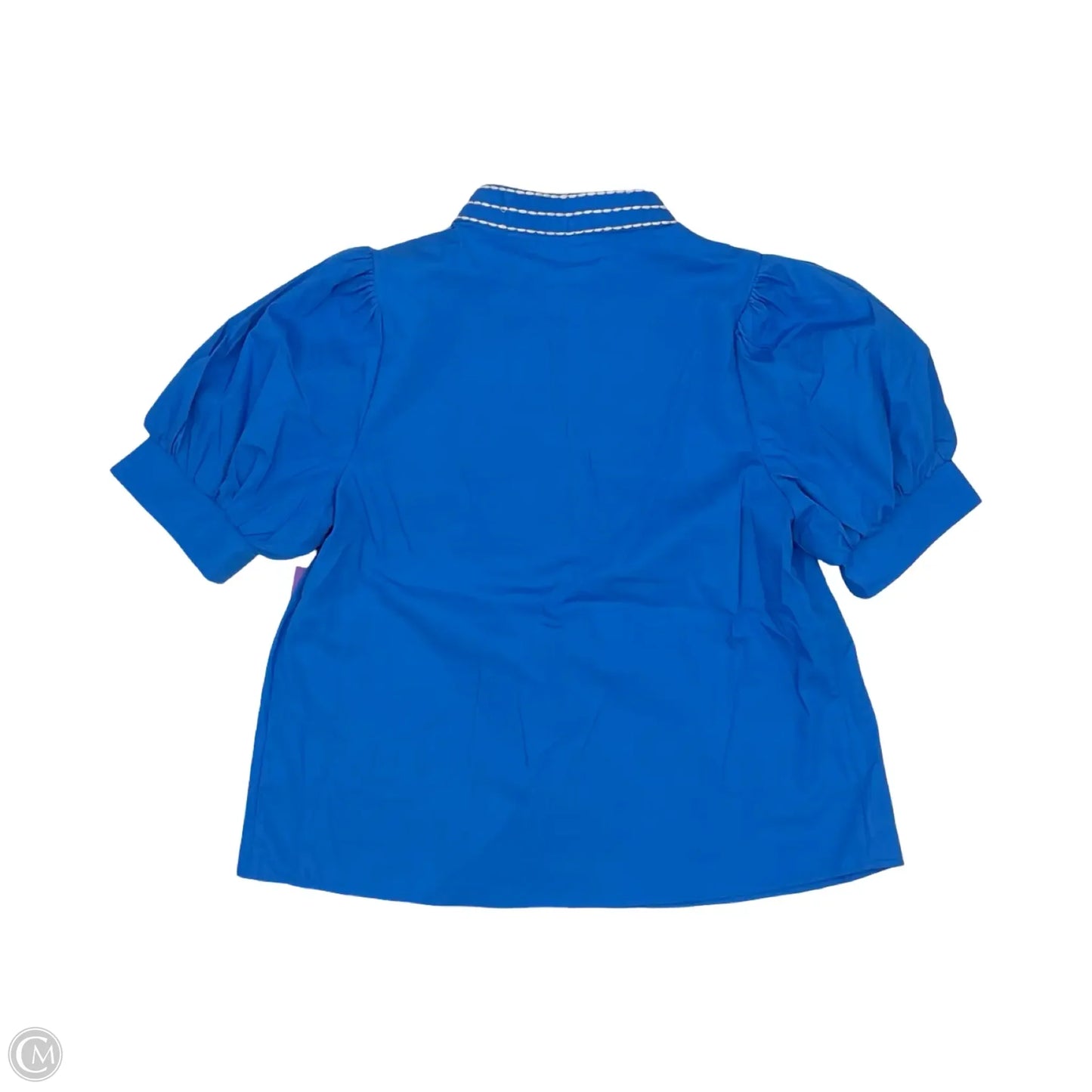 Blouse Short Sleeve By Entro In Blue, Size: S