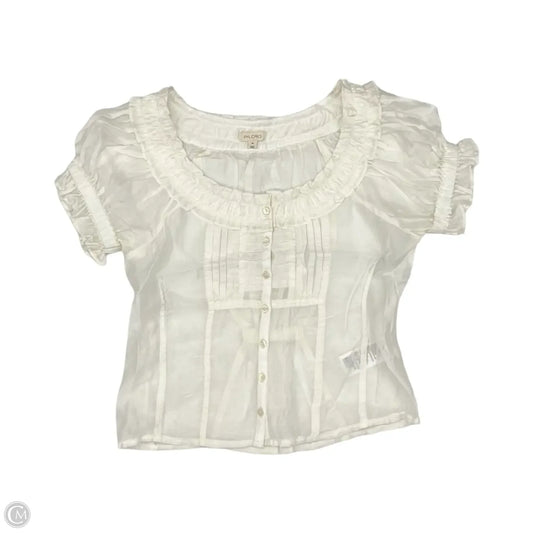 Blouse Short Sleeve By Pilcro In Cream, Size: Xs