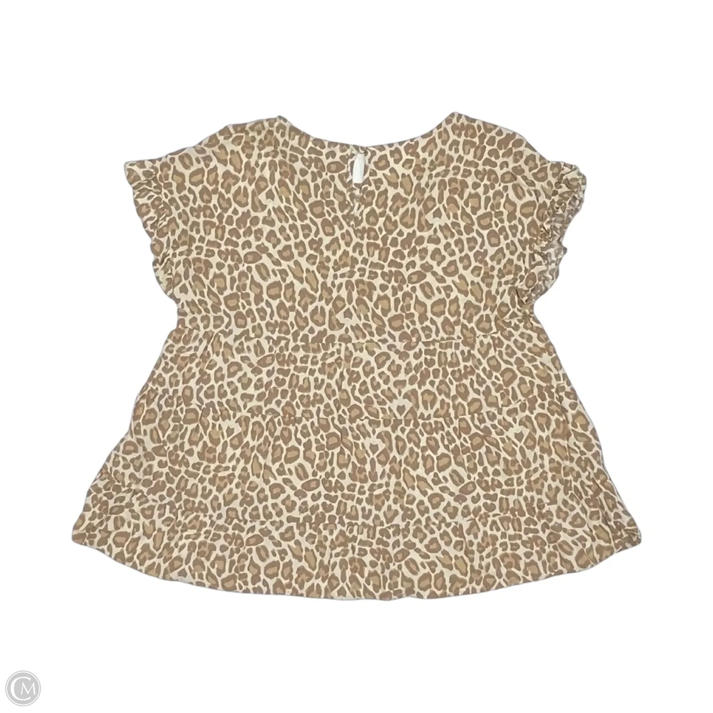 Top Short Sleeve By Andree By Unit In Animal Print, Size: L