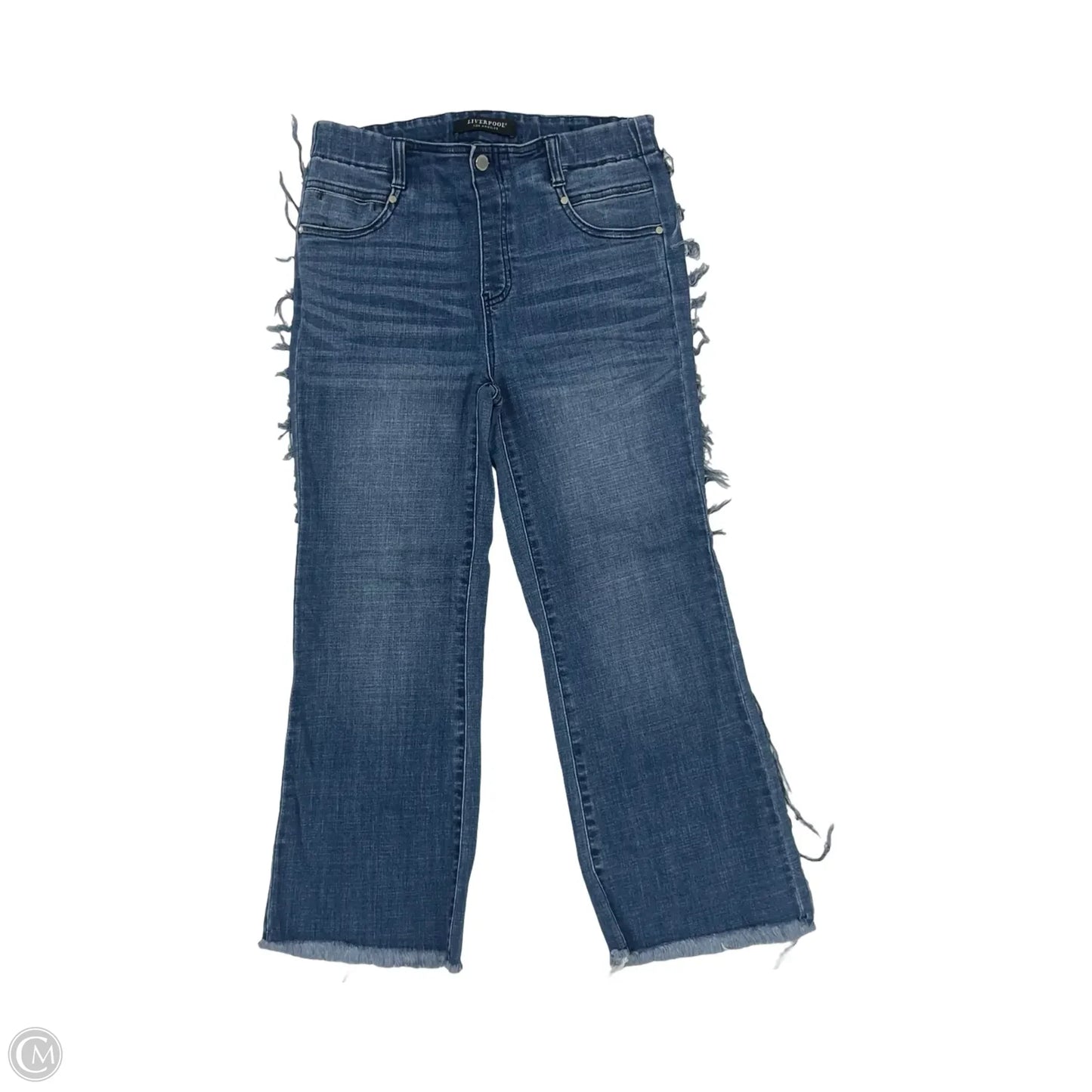 Jeans Flared By Liverpool In Blue Denim, Size: 8
