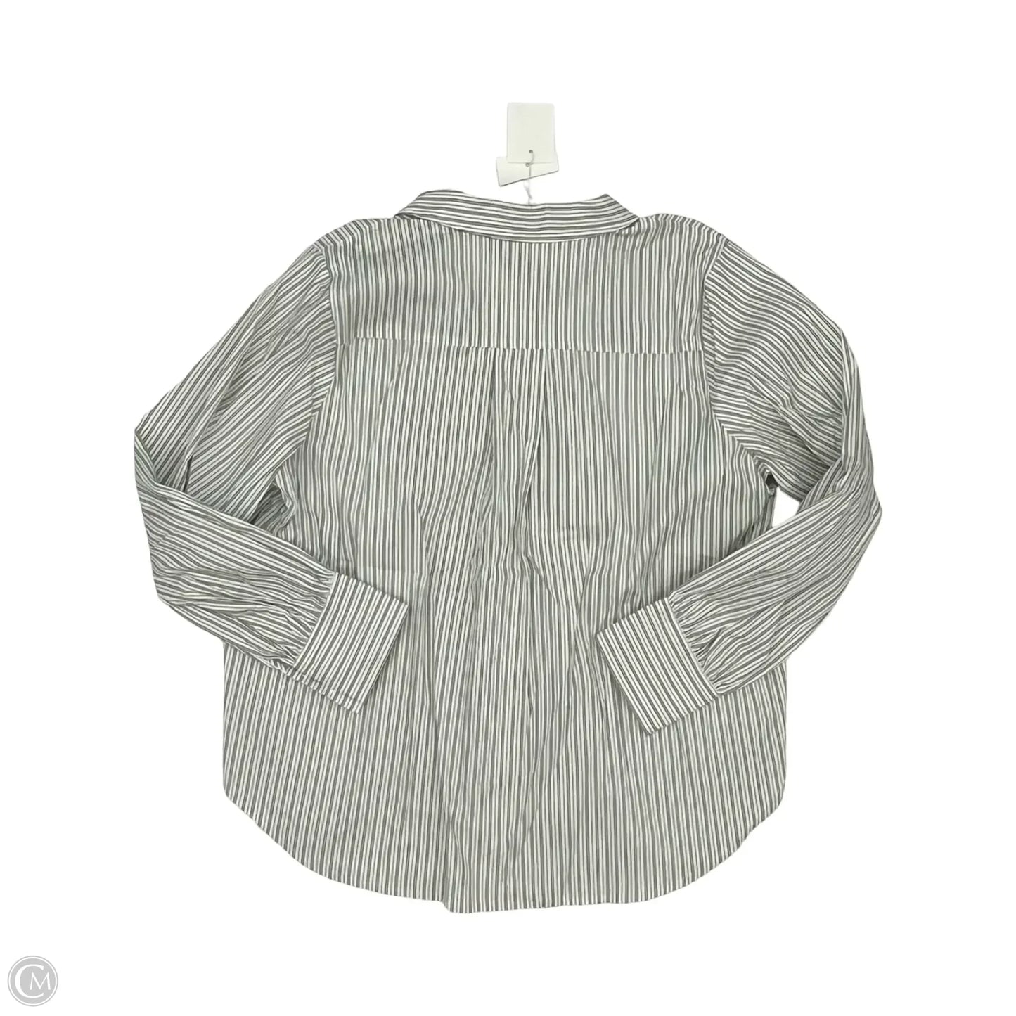 Blouse Long Sleeve By Cmc In Green & White, Size: Xl