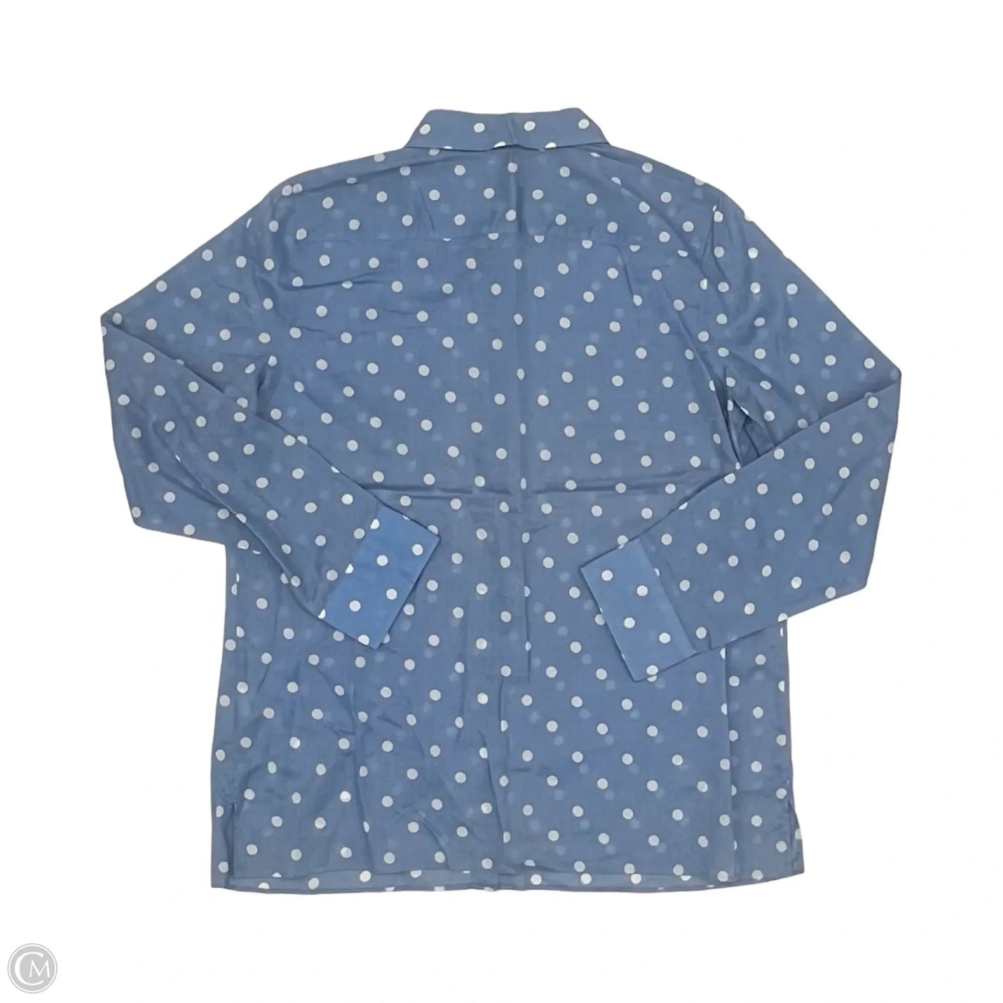 Blouse Long Sleeve By Talbots In Blue & White, Size: M