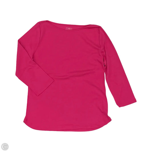 Top 3/4 Sleeve Basic By Talbots In Pink, Size: M