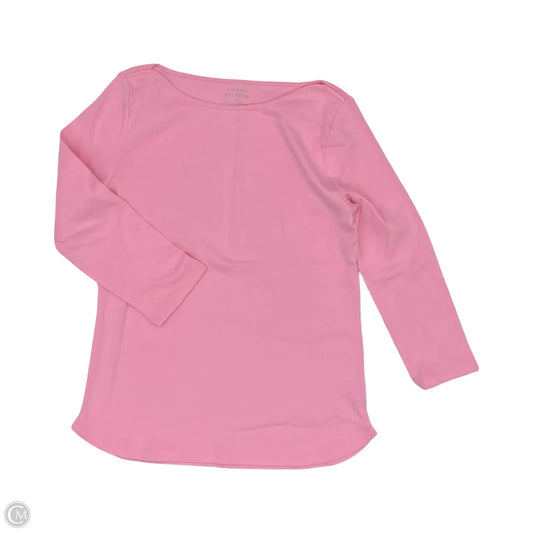 Top 3/4 Sleeve Basic By Talbots In Pink, Size: M