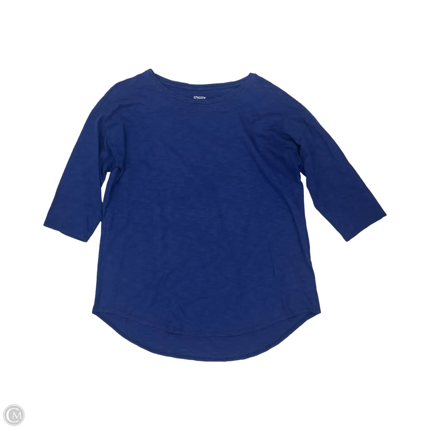 Top 3/4 Sleeve Basic By Chicos In Blue, Size: Xl