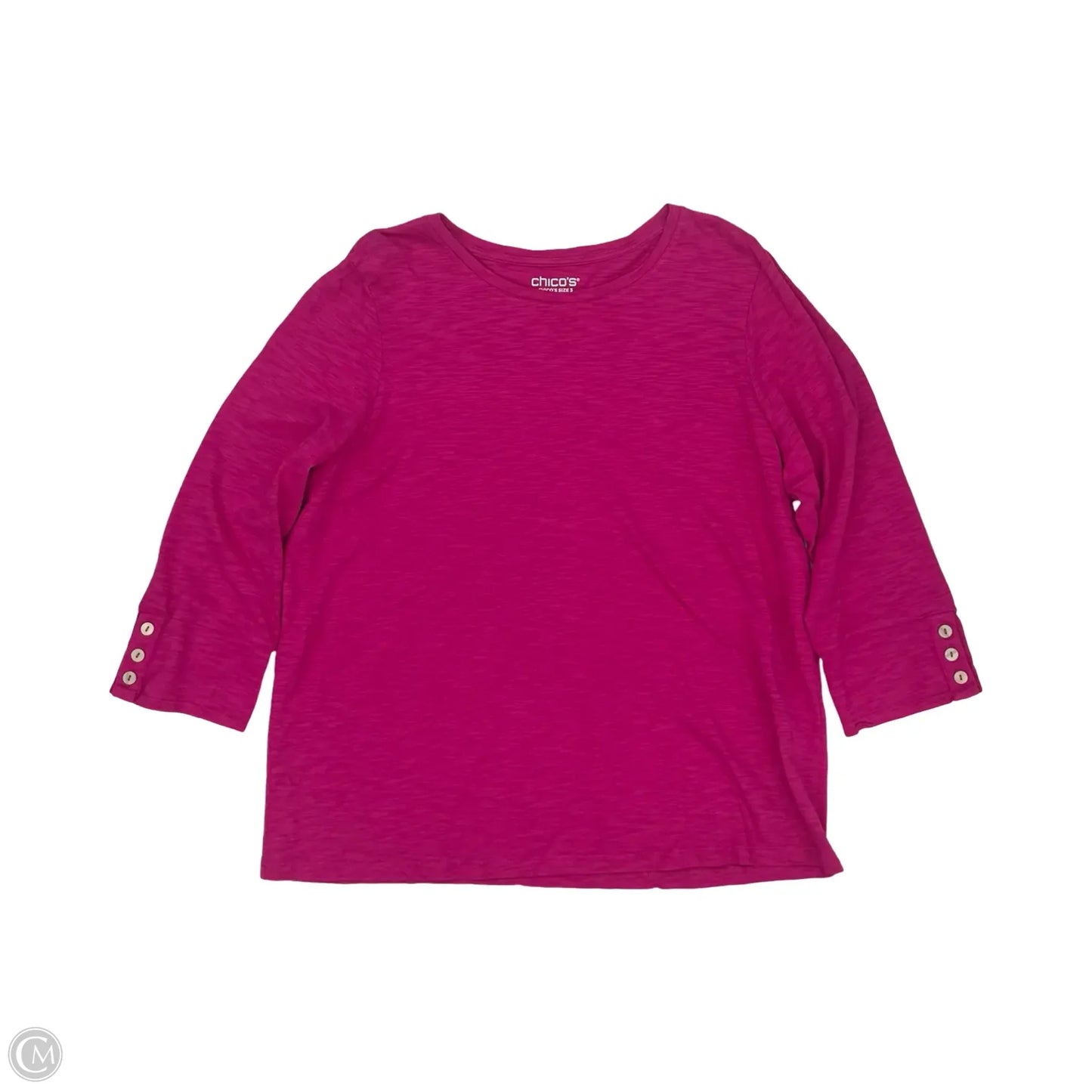 Top 3/4 Sleeve By Chicos In Pink, Size: Xl