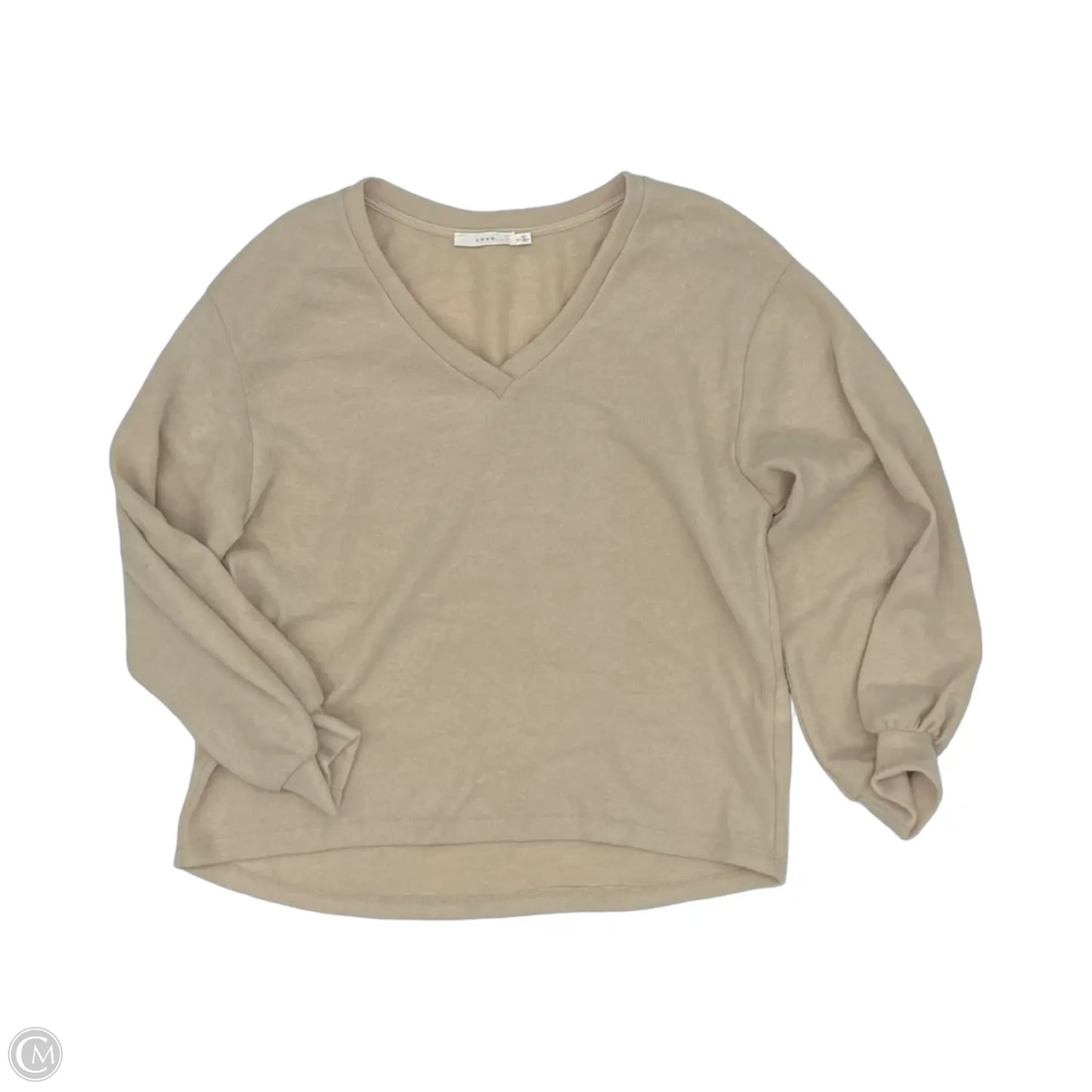 Top Long Sleeve By Lush In Tan, Size: M