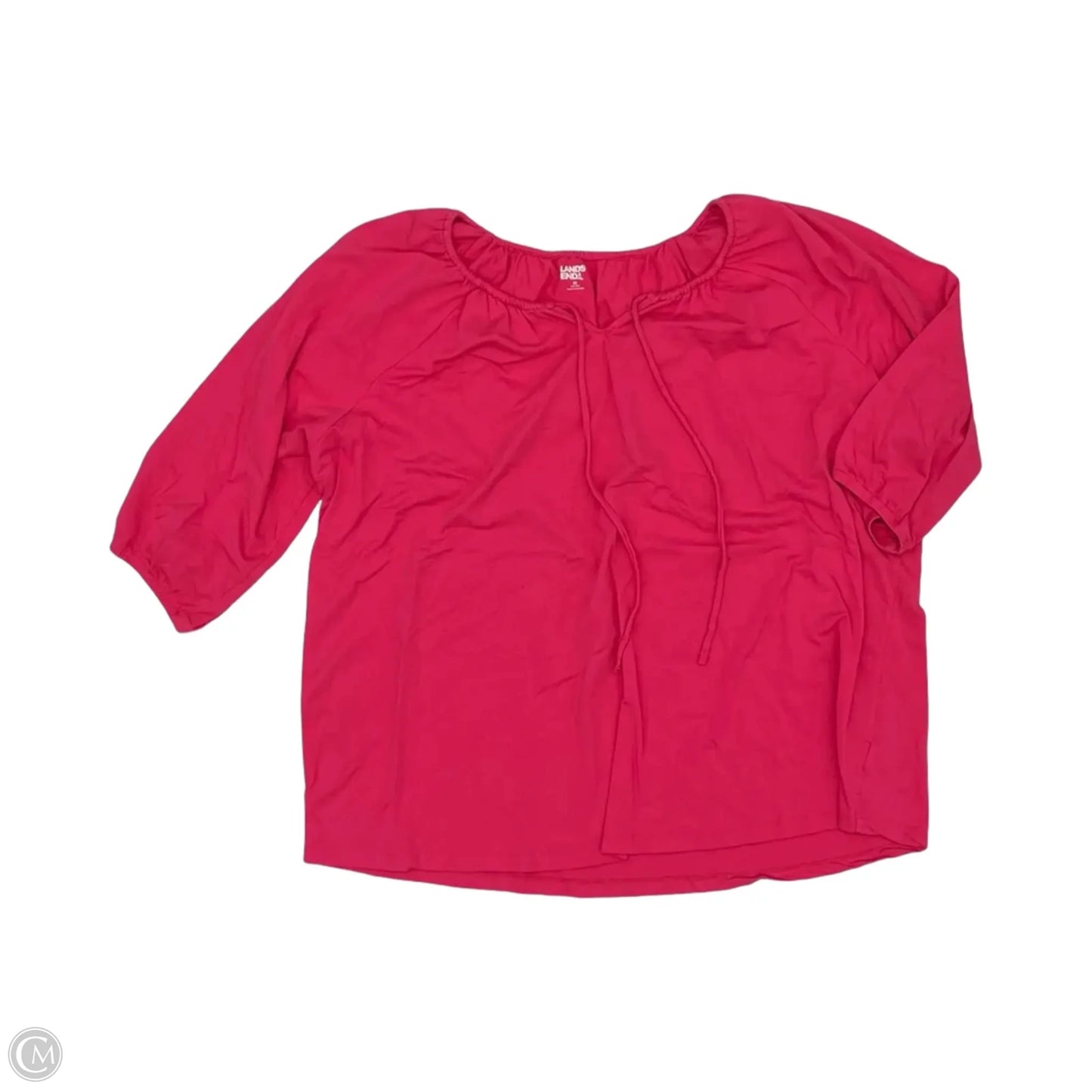 Top 3/4 Sleeve By Lands End In Pink, Size: 3x