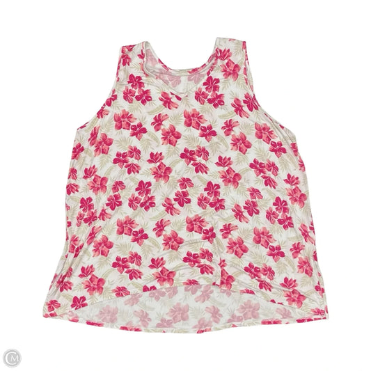 Top Sleeveless By Lands End In Tropical Print, Size: 3x
