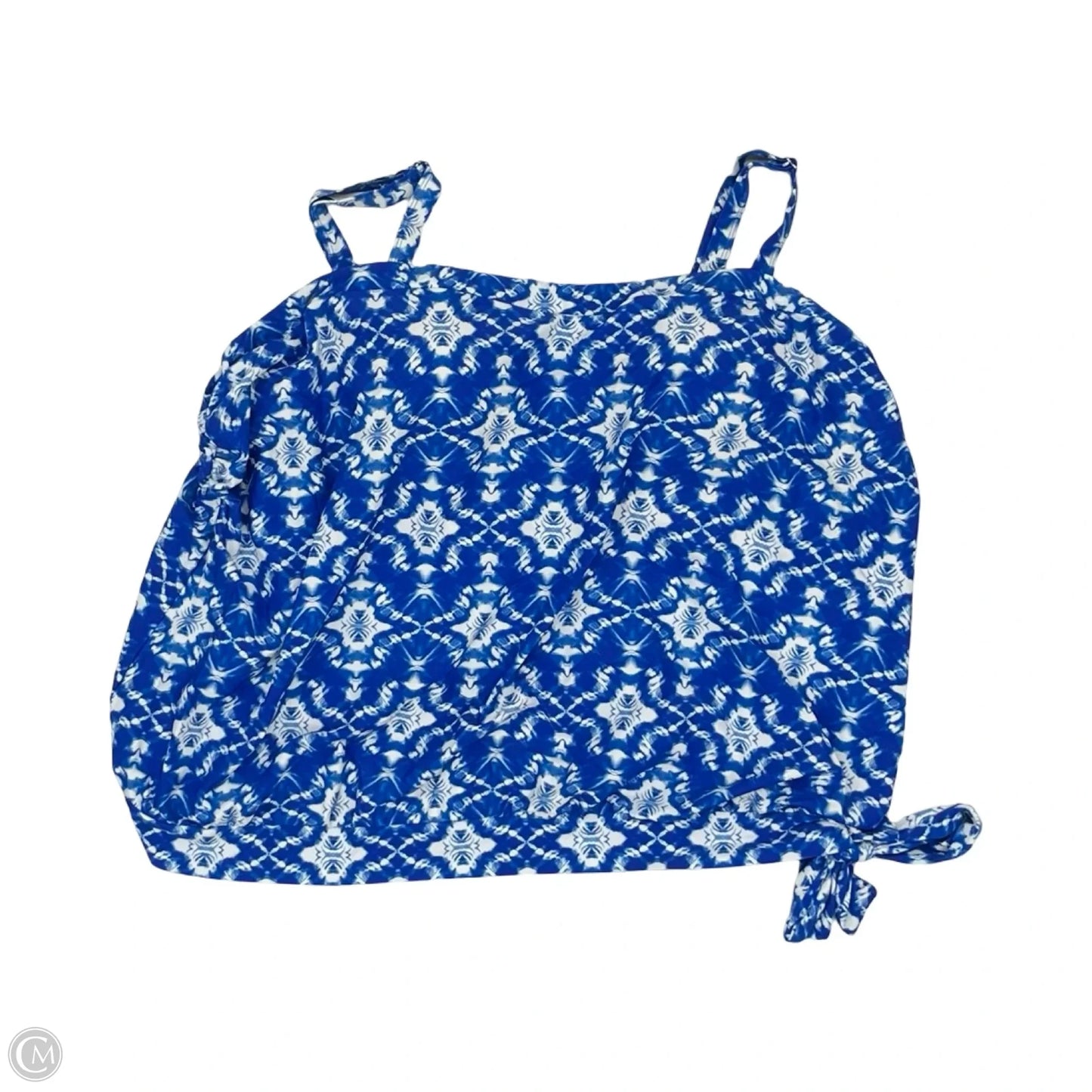 Swimsuit Top By Clothes Mentor In Blue & White, Size: 28