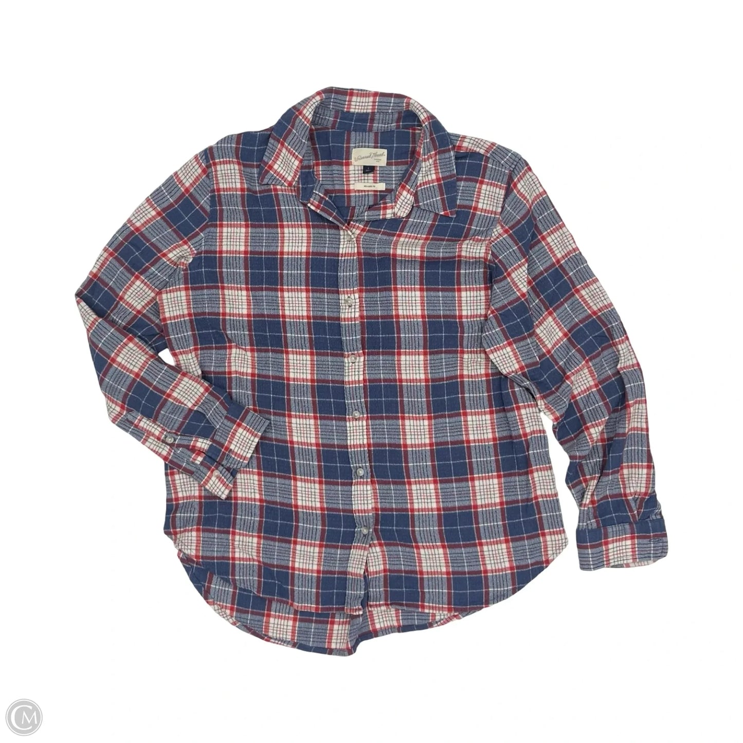 Top Long Sleeve By Universal Thread In Blue & Red & White, Size: L
