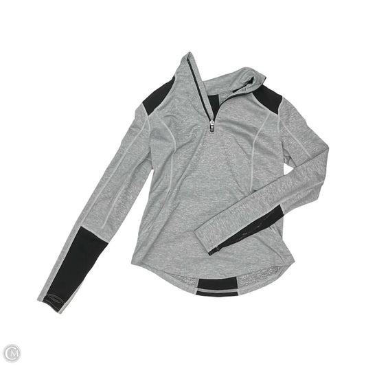 Athletic Top Long Sleeve Collar By Tek Gear In Grey, Size: S