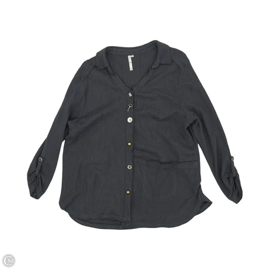 Jacket Shirt By Lulu B In Grey, Size: Xl