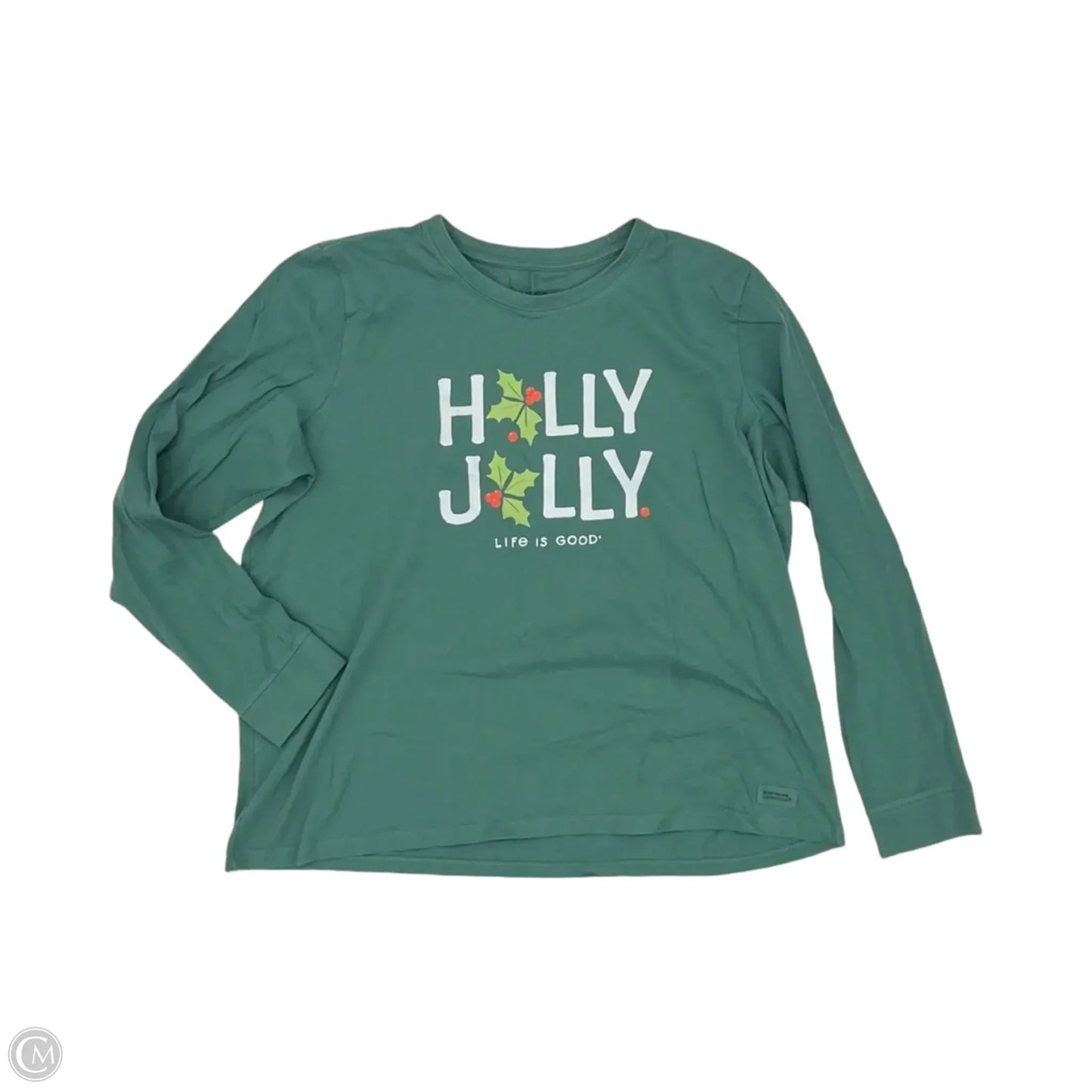 Top Long Sleeve By Life Is Good In Green, Size: Xxl