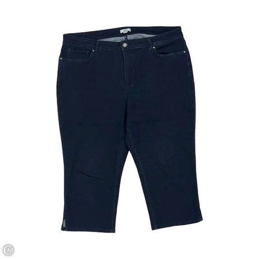 Jeans Cropped By Croft And Barrow In Blue Denim, Size: 20