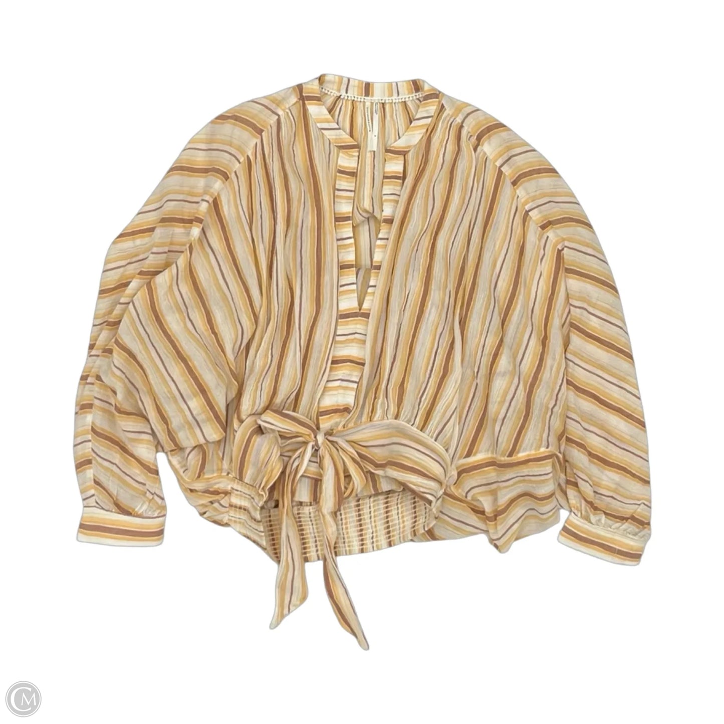 Blouse 3/4 Sleeve By Anthropologie In Yellow, Size: S