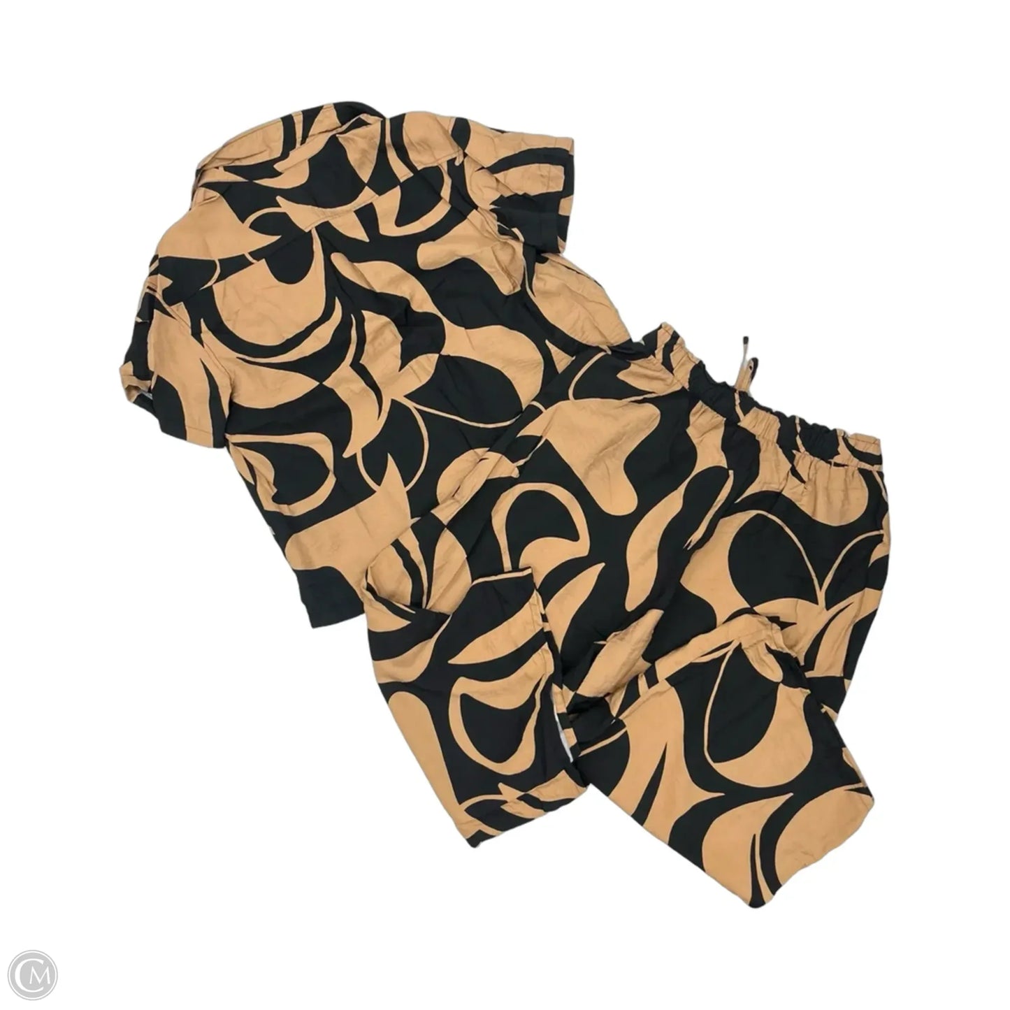 Pants Set 2pc By Ava & Viv In Black & Tan, Size: Xxl