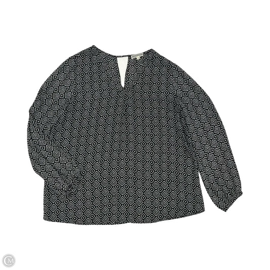 Blouse Long Sleeve By Pleione In Black & White, Size: Xl