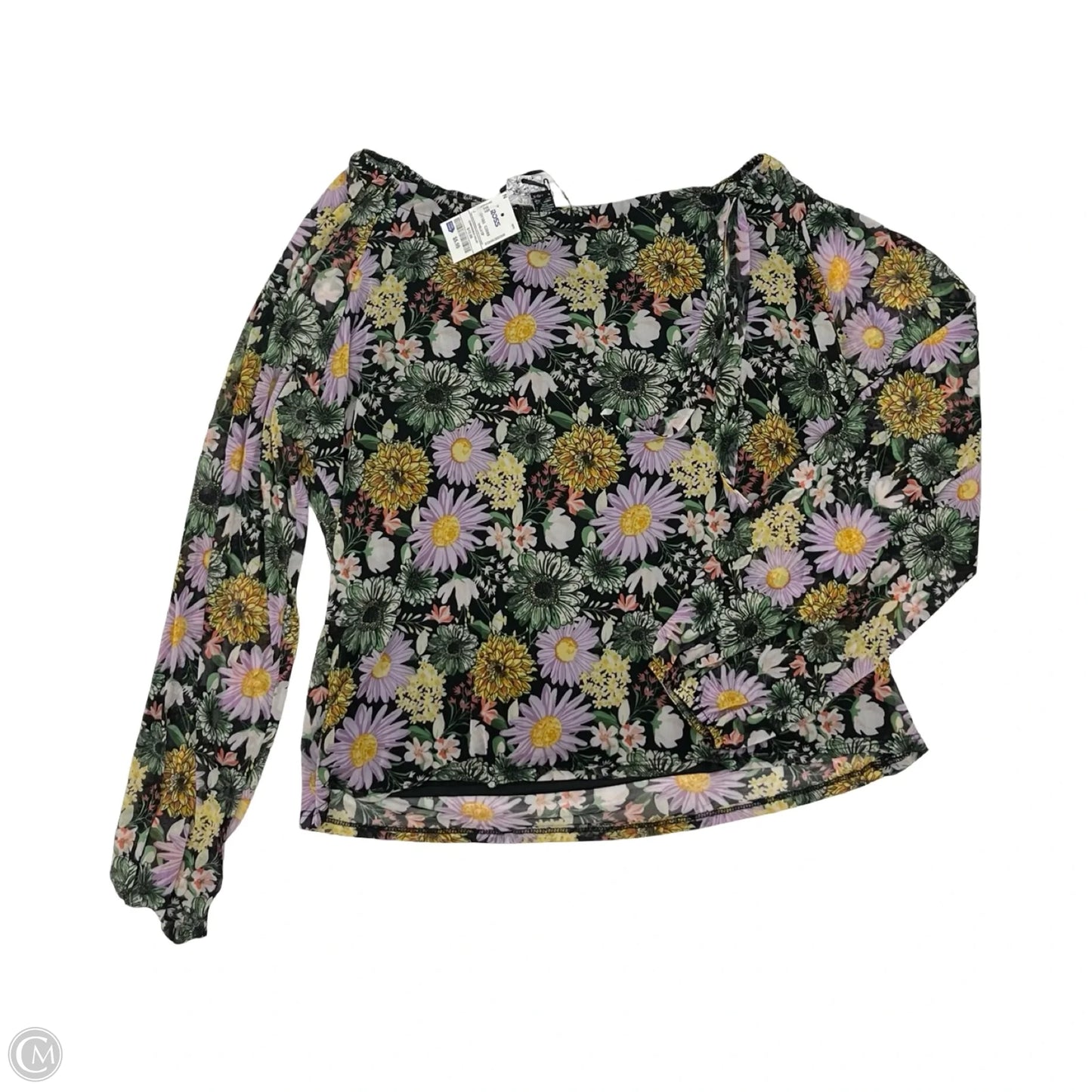 Blouse Long Sleeve By Madison In Floral Print, Size: Xl