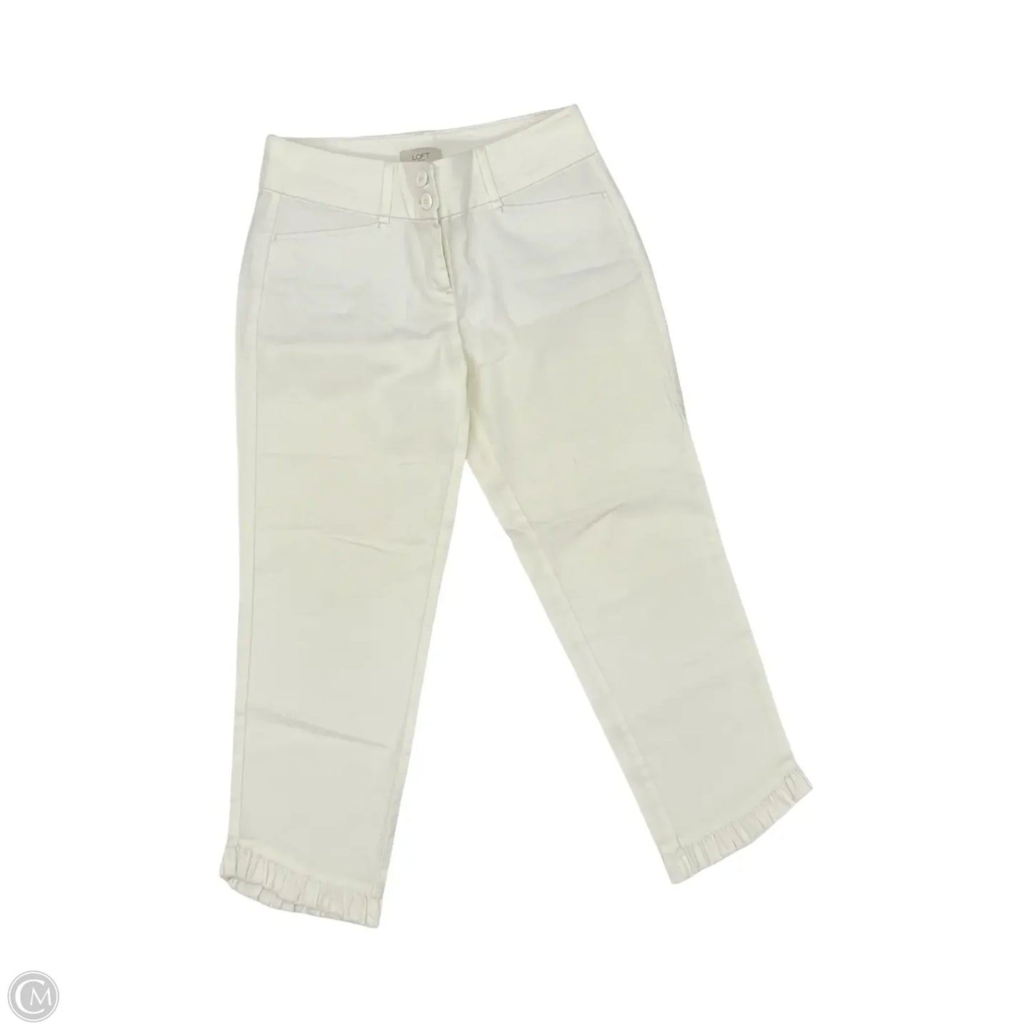 Pants Cropped By Loft In Cream, Size: 2