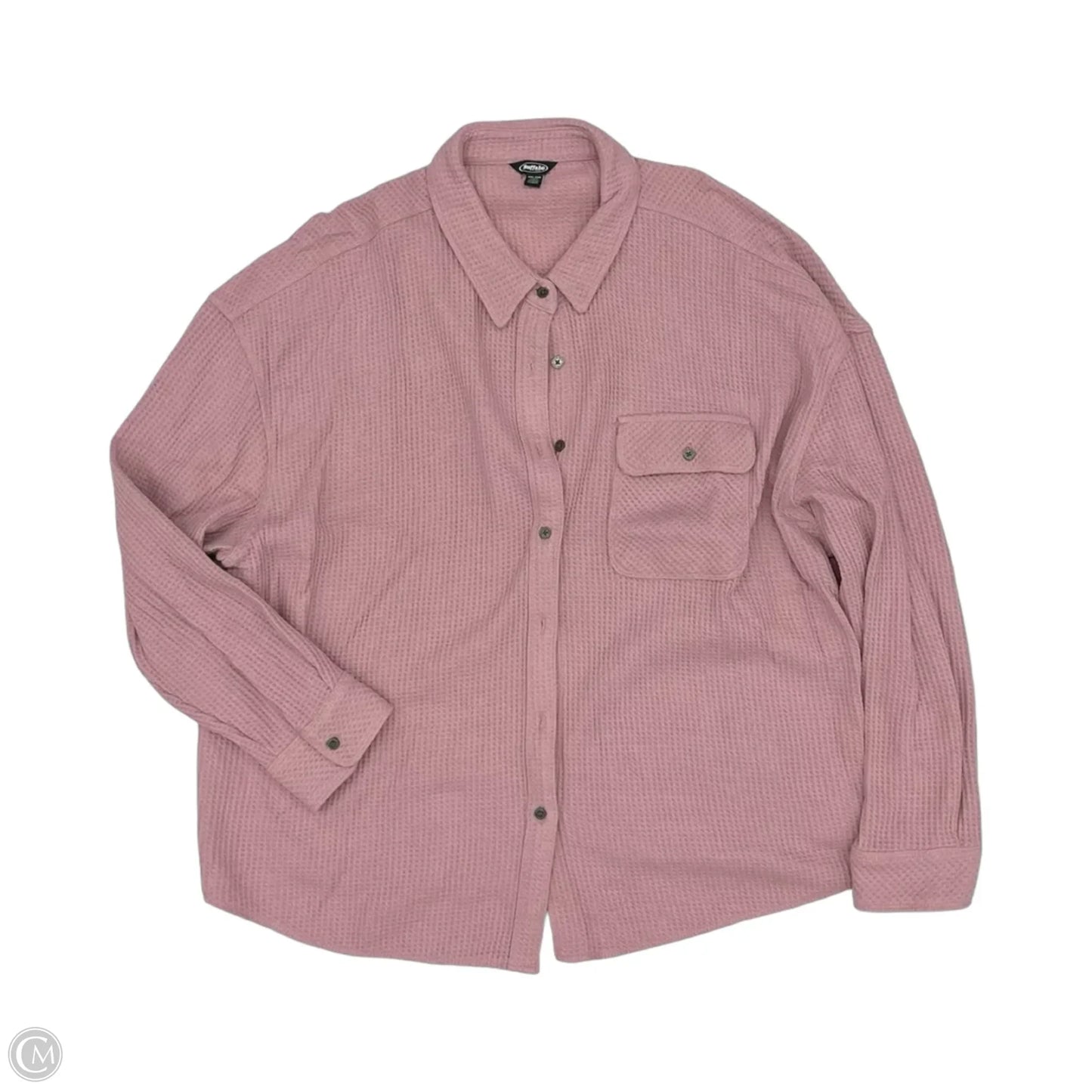 Jacket Shirt By Clothes Mentor In Pink, Size: Xxl