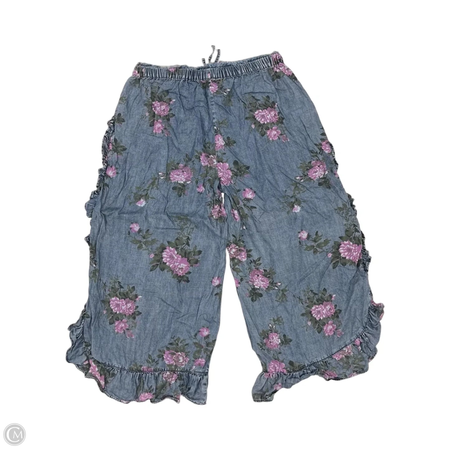 Pants Cropped By Easel In Floral Print, Size: 2x