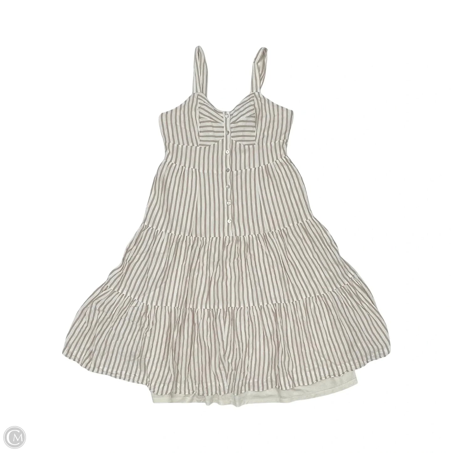 Dress Casual Midi By Maurices In Cream & Tan, Size: 12