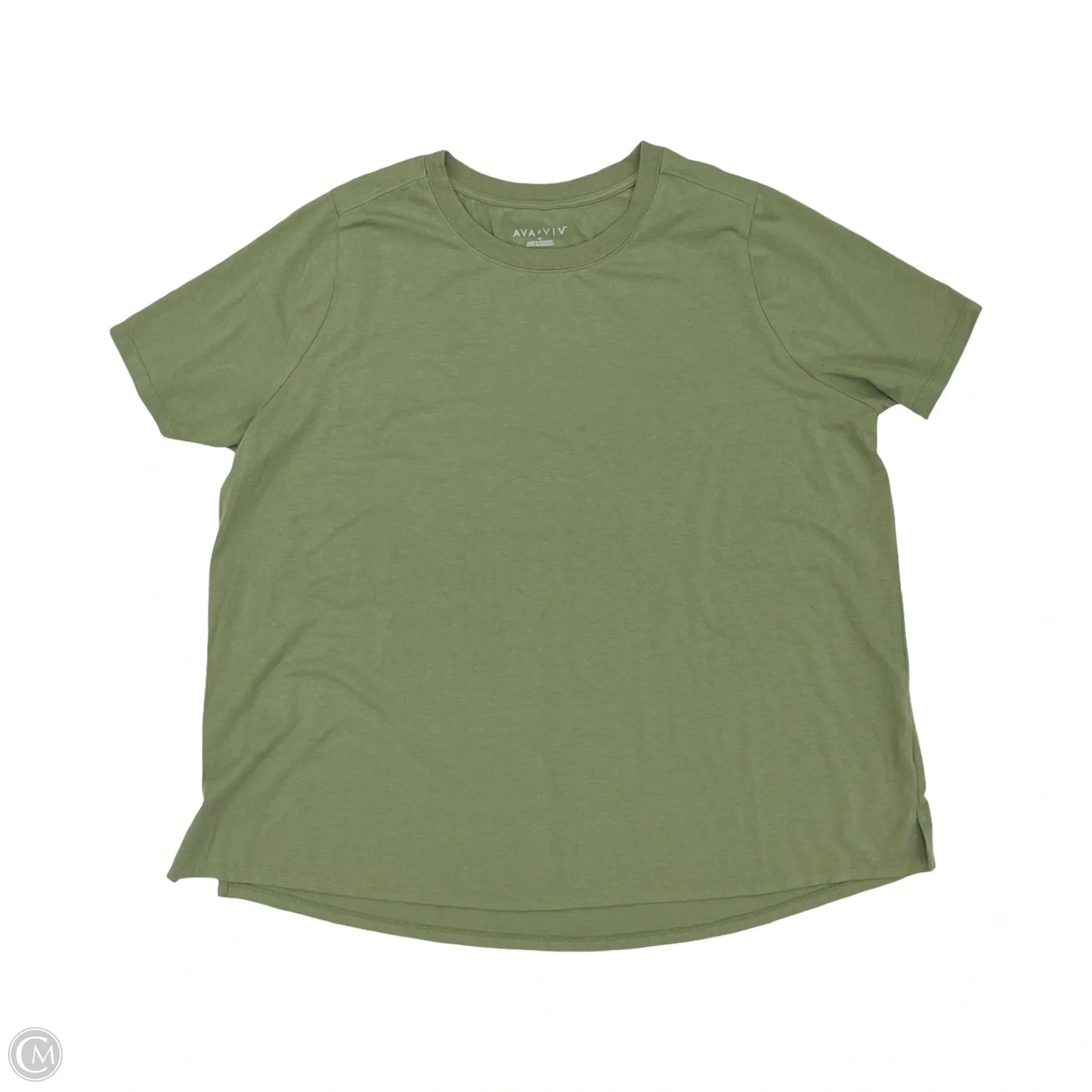 Top Short Sleeve Basic By Ava & Viv In Green, Size: 2x