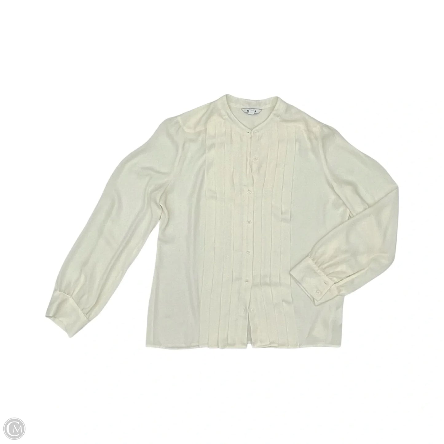 Blouse Long Sleeve By Express In Cream, Size: M