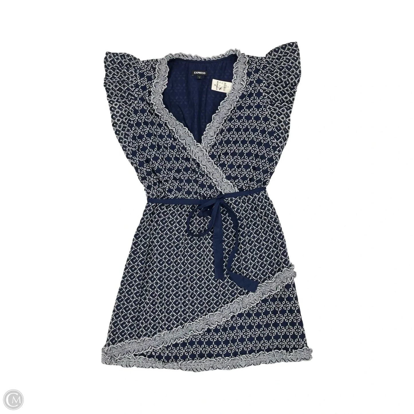 Dress Party Short By Express In Blue & White, Size: M