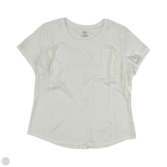 Athletic Top Short Sleeve By Fila In White, Size: Xxl