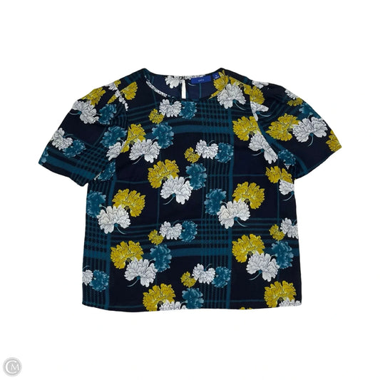 Blouse Short Sleeve By Apt 9 In Blue & Gold, Size: M