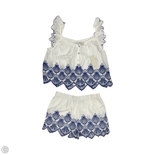 Pajamas 2pc By Calypso St Barth In Blue & White, Size: S