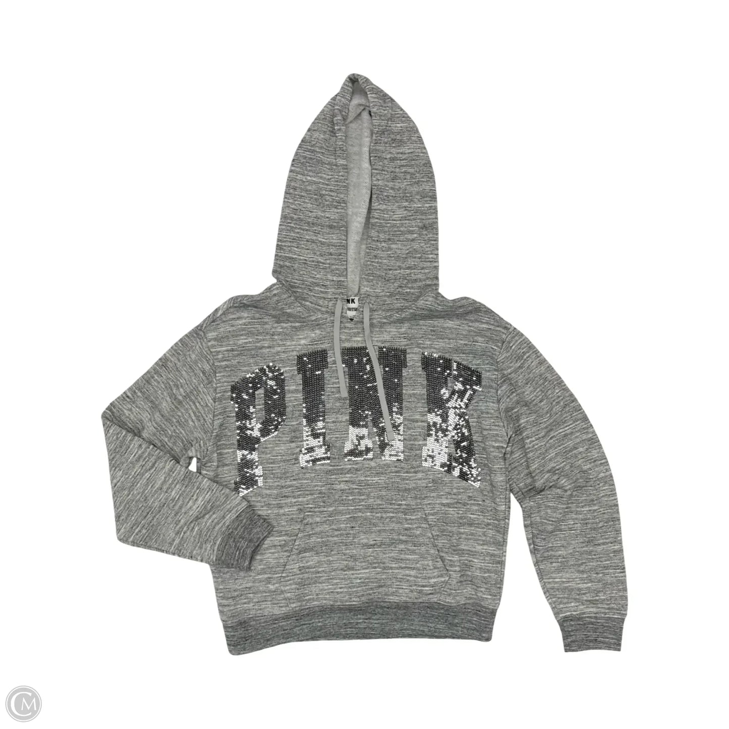 Sweatshirt Hoodie By Pink In Grey, Size: S