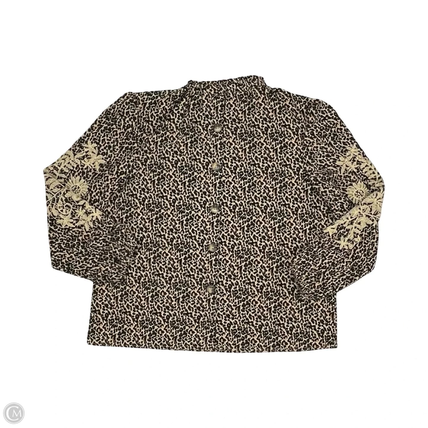 Blouse Long Sleeve By Tribal In Animal Print, Size: M