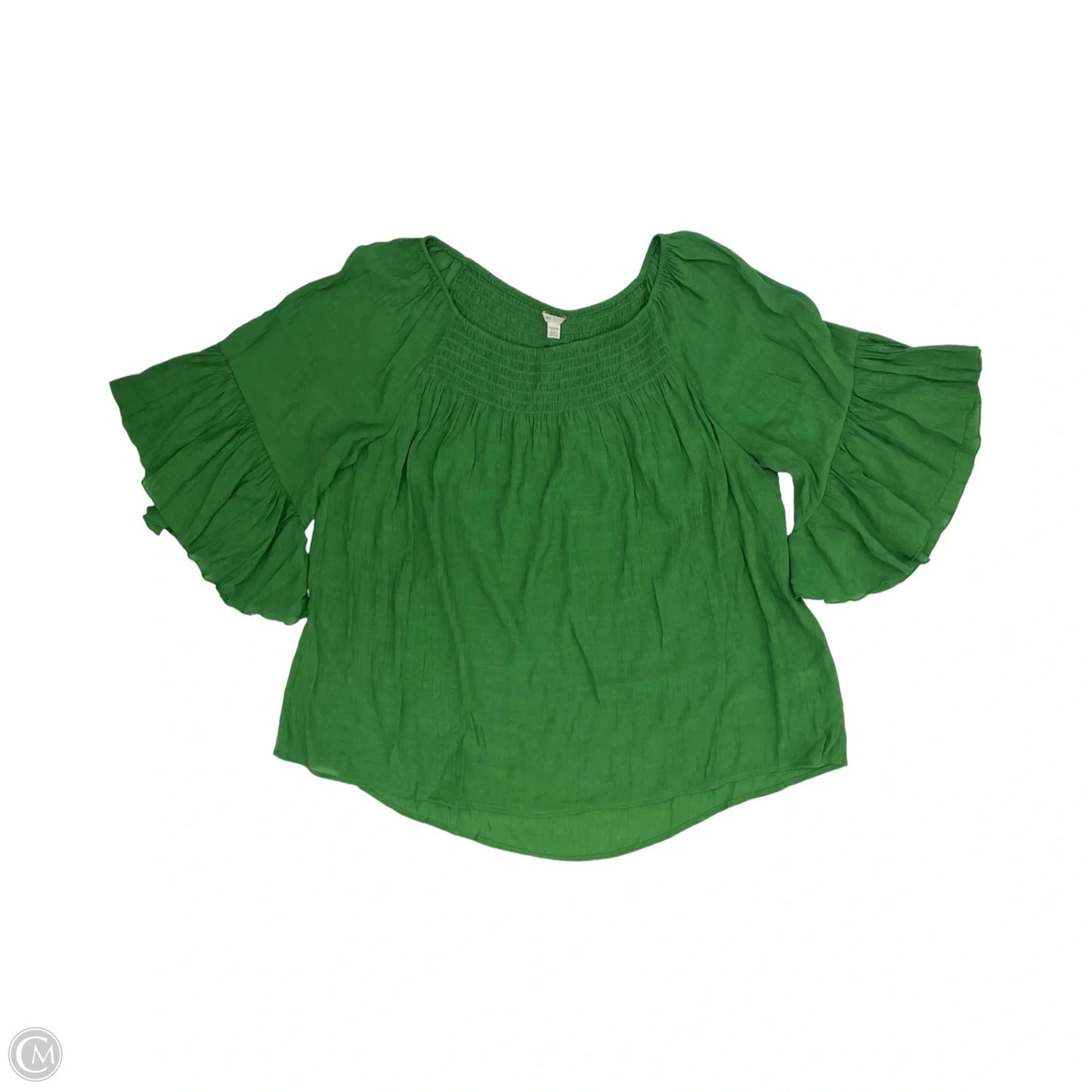 Blouse 3/4 Sleeve By Cato In Green, Size: 3x