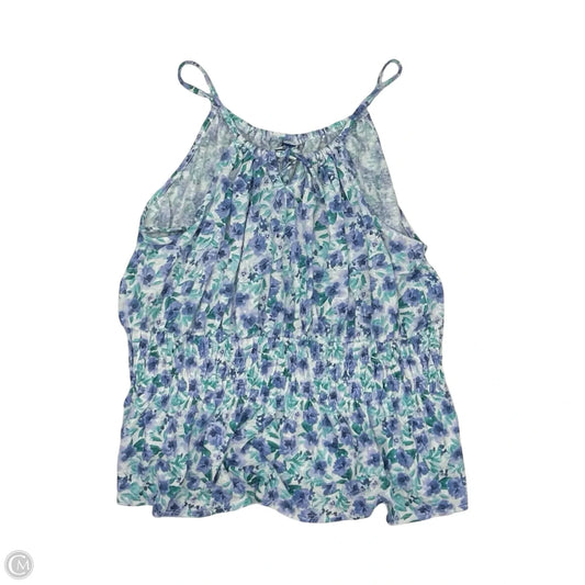 Blouse Sleeveless By Old Navy In Blue & White, Size: Xxl