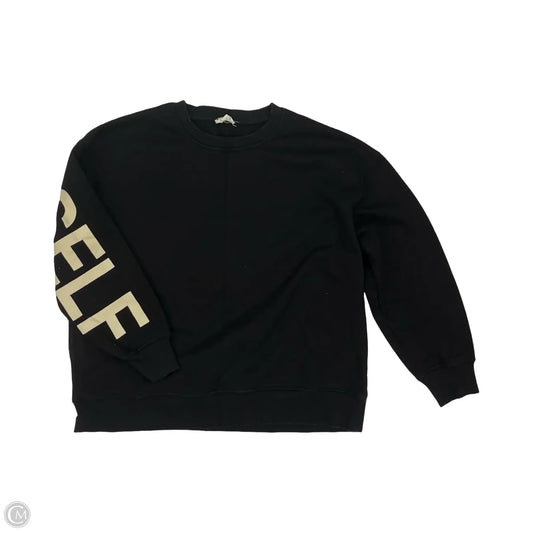 Sweatshirt Crewneck By Clothes Mentor In Black & Tan, Size: M