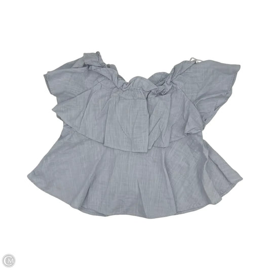 Blouse Short Sleeve By Beachlunchlounge In Blue, Size: L