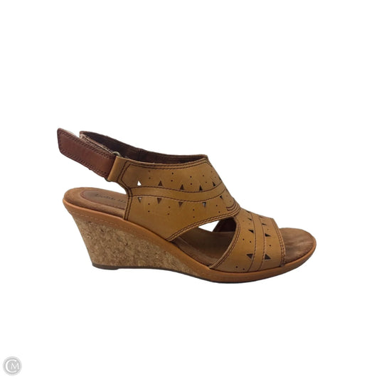 Sandals Heels Wedge By Cobb Hill In Brown, Size: 7